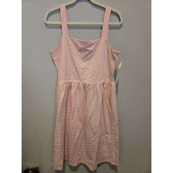 Barbour Women's Pink Eyelet Embroidered Midi Dress Size 6 Sleeveless - Picture 1 of 14